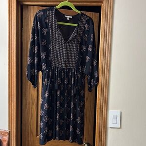 Knox Rose Navy Floral Long Sleeve Dress